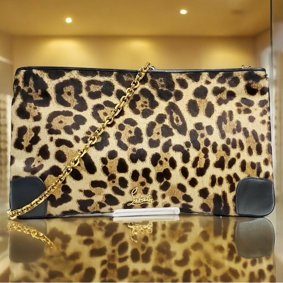 Christian Louboutin Handbags - NWOT!!! CHRISTIAN LOUBOUTIN PONY STYLE LEOPARD TWO WAY CLUTCH